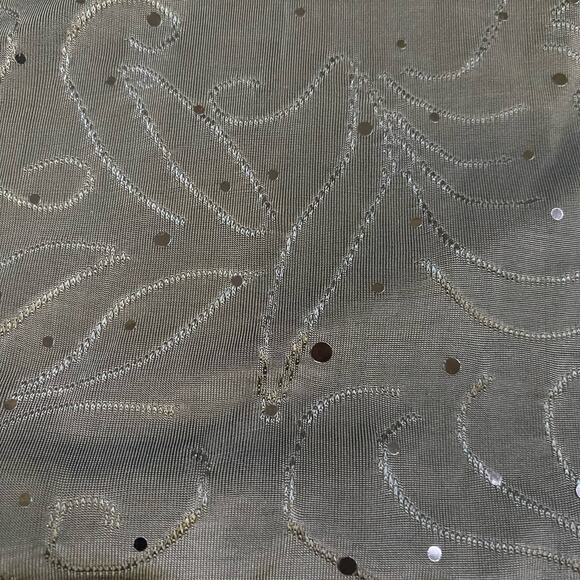 notations womens blouse L rollcuff Ruffle Witchy Sparkle NYC camp bold Statement - Picture 4 of 9